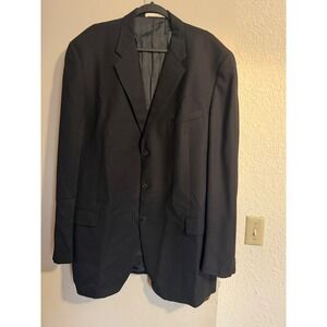 Joseph Abboud Men's Black Wool Blend Suit Jacket Blazer Size 46X Formal Business